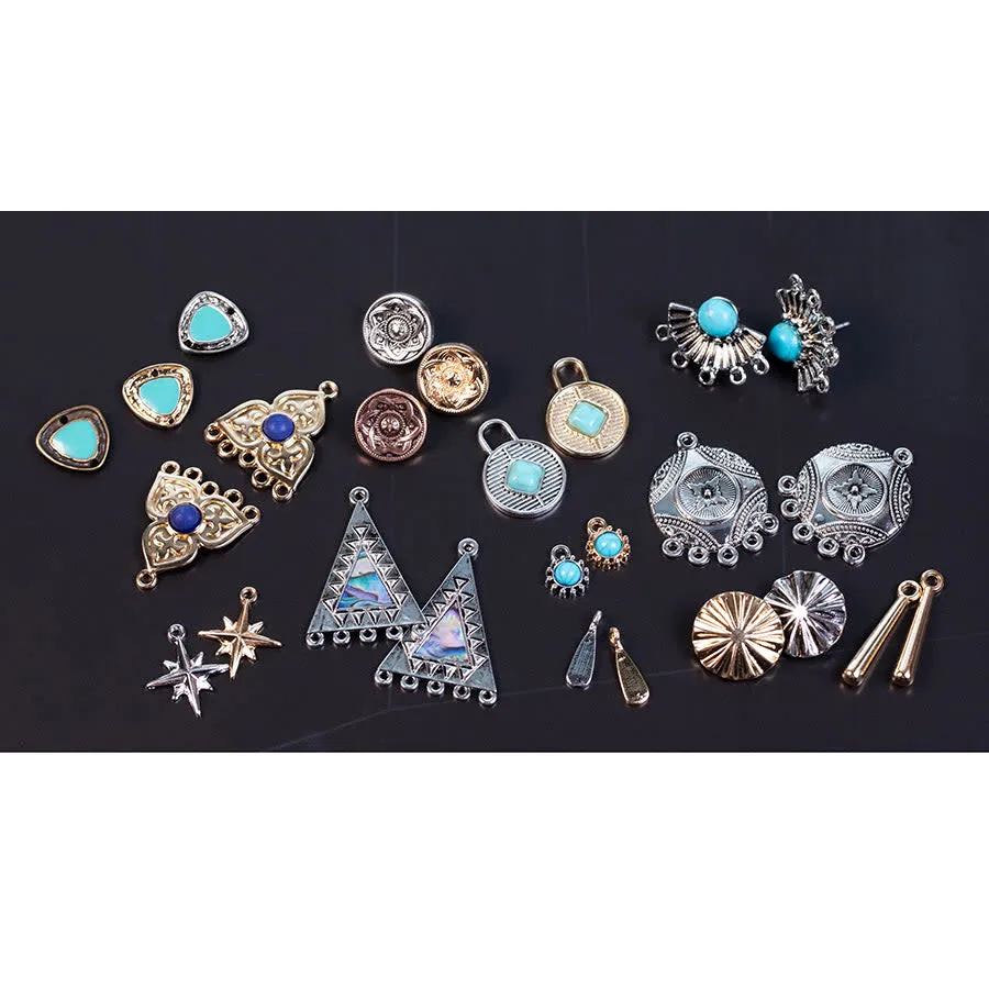 26mm Long Dangle Charms from the Global Collection - Silver Plated (10 Pieces)