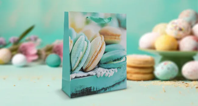 3D Macaron Print Gift Bags - Set Of 4 (Sizes Available)