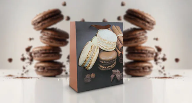 3D Macaron Print Gift Bags - Set Of 4 (Sizes Available)