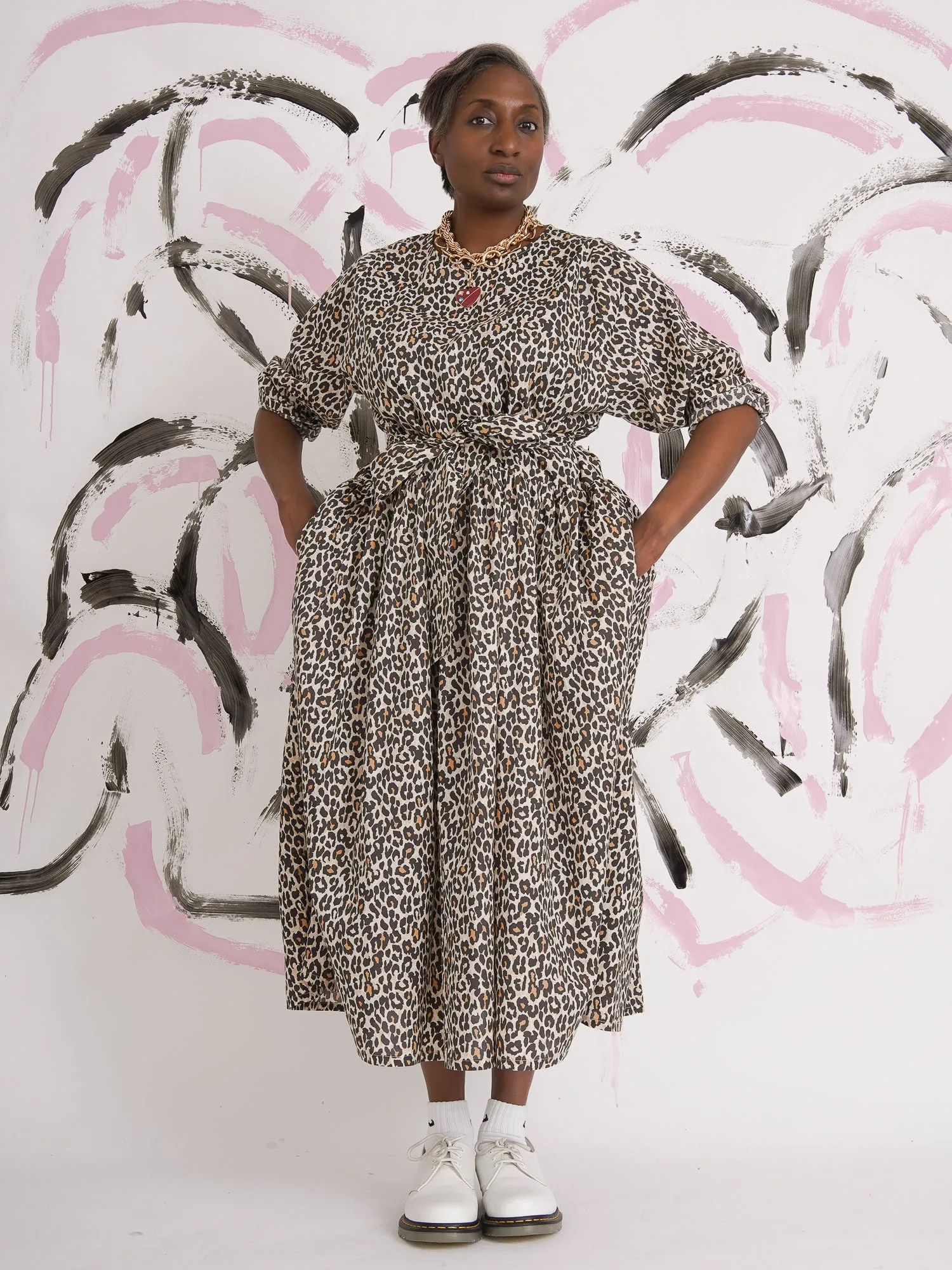 Aina Leopard Belted Dress