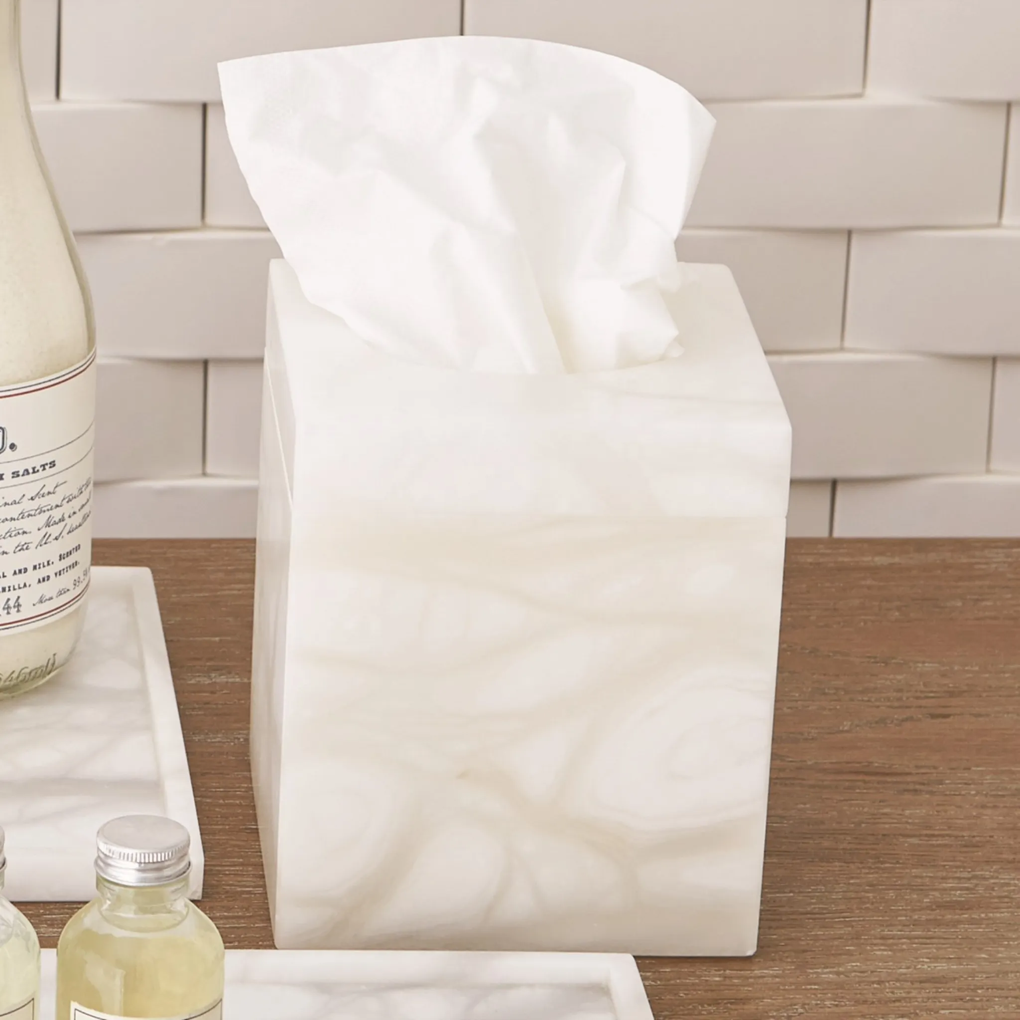 Alabaster Tissue Box