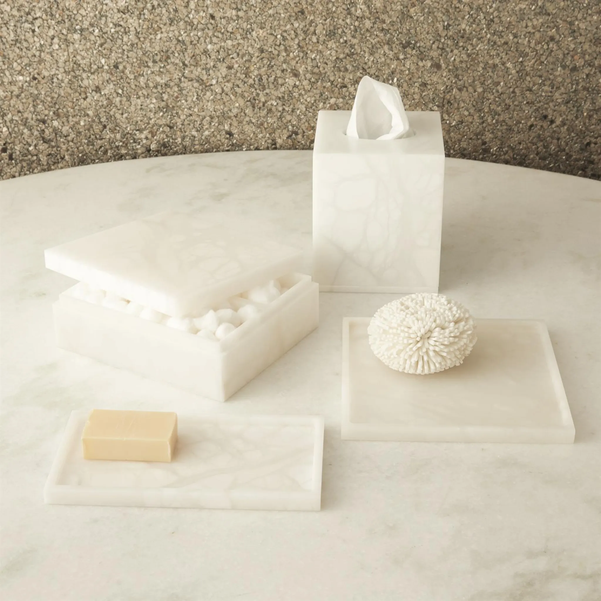 Alabaster Tissue Box