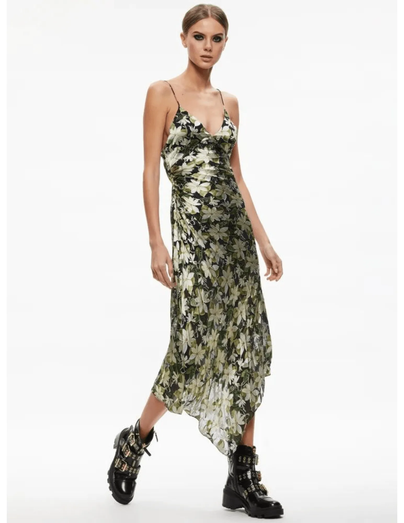 Alice   Olivia Shawna Asymmetrical Slip Dress