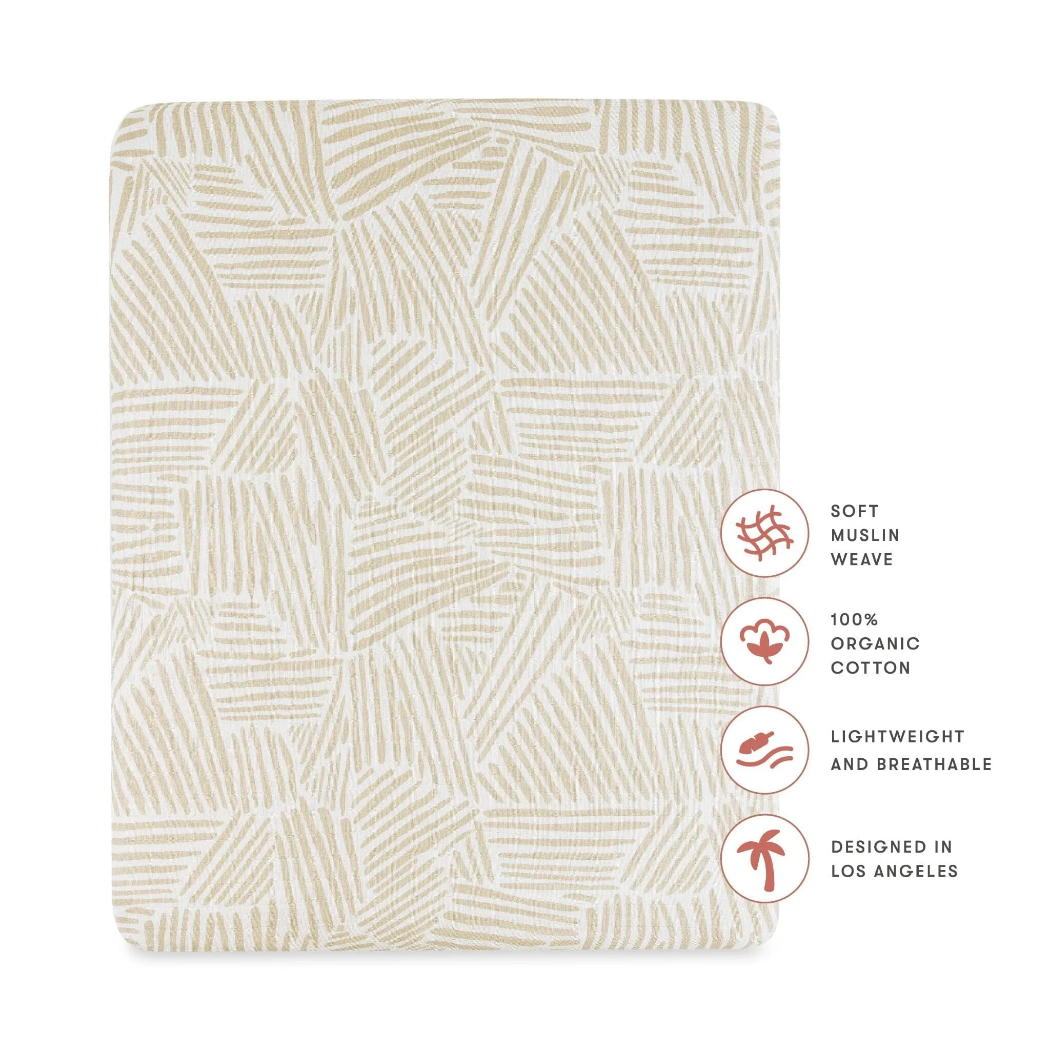 All-Stages Midi Crib Sheet | Oat Stripe