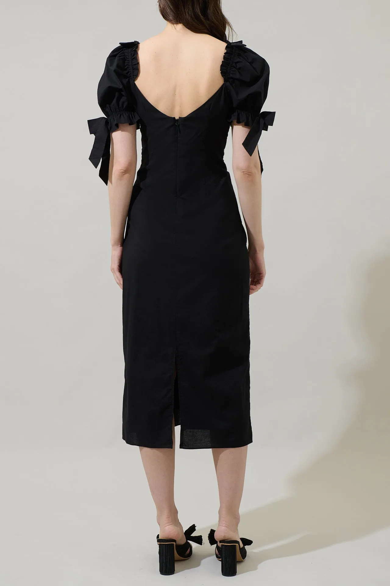 Black Midi Dress With Sleeves