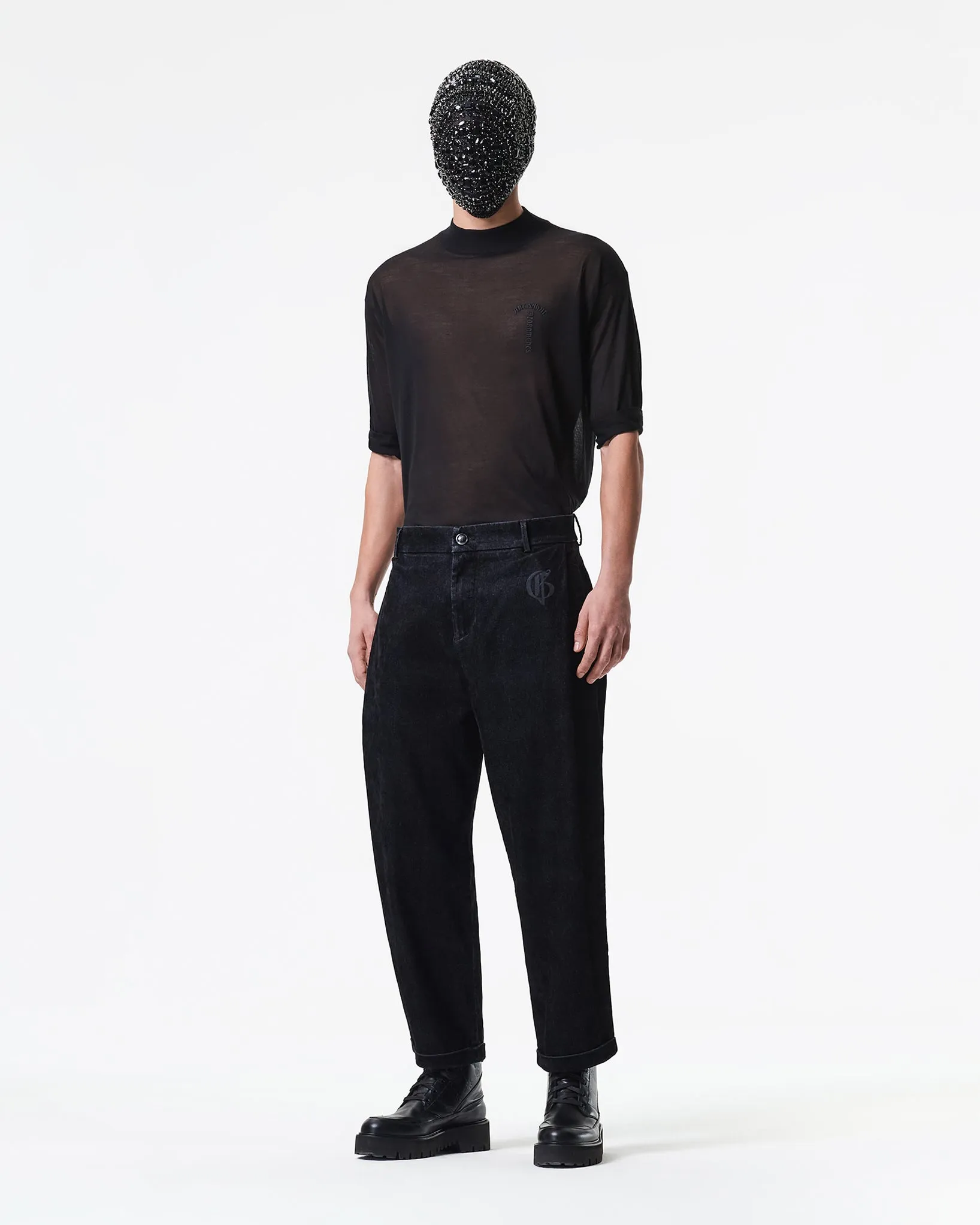 BLACK PANTS IN COTTON BLEND