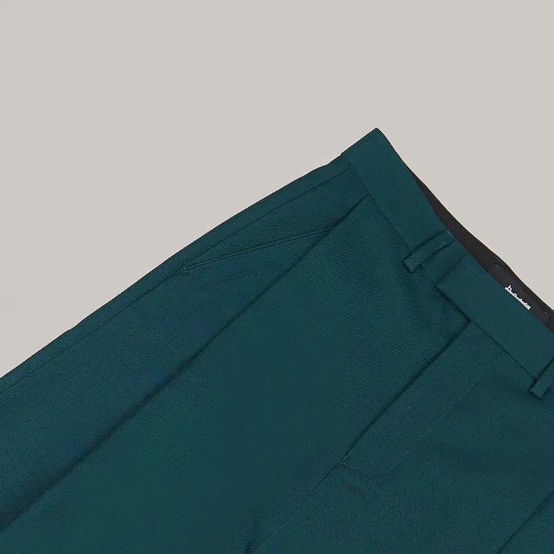 both X SECOND LAYER-WIDE PLEATED PANTS-ARCTIC BLUE