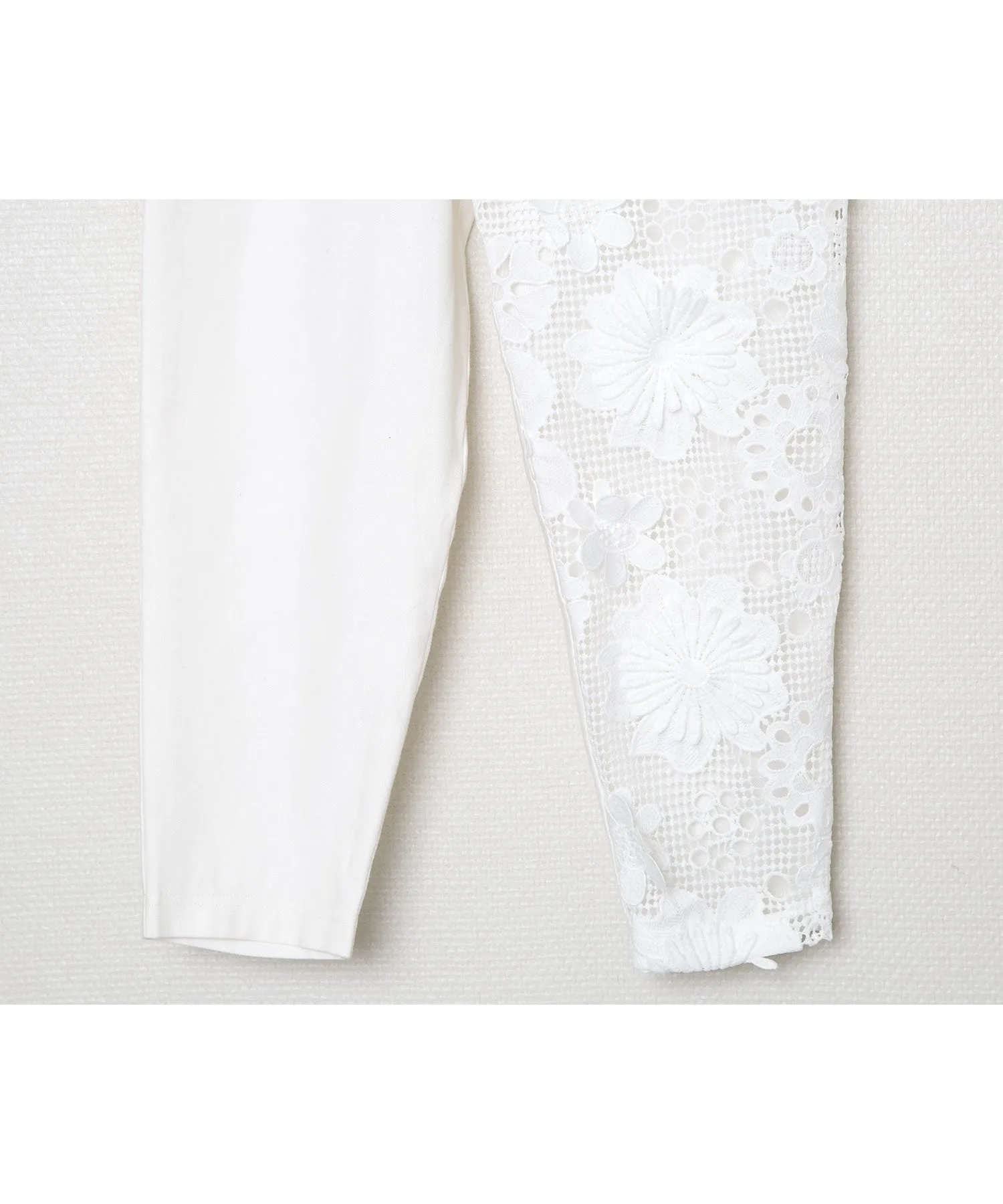 BSD25SS-17  Flower Lace Relax Pants WHITE
