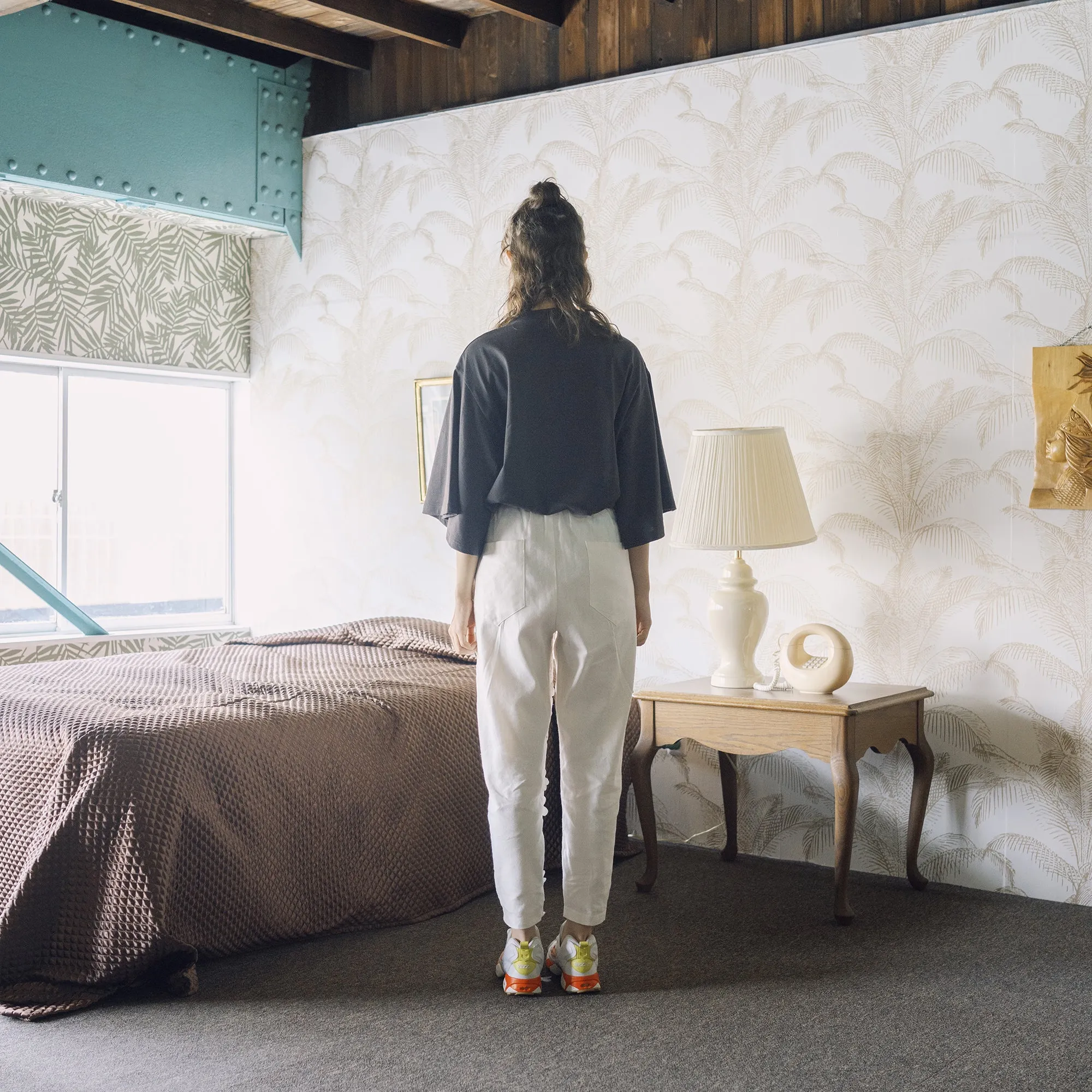 BSD25SS-17  Flower Lace Relax Pants WHITE