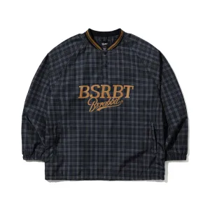 BSRBT SPORTY PULLOVER SNAP JACKET CHECK BROWN