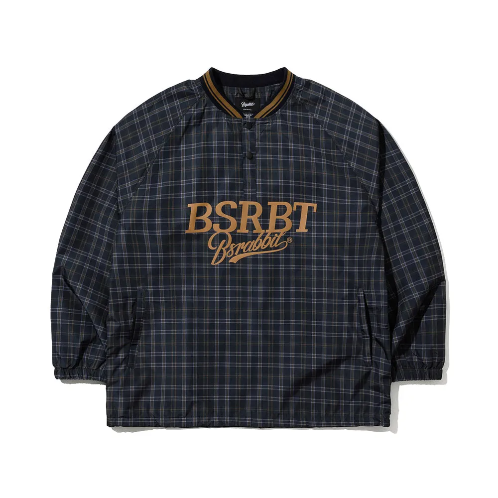BSRBT SPORTY PULLOVER SNAP JACKET CHECK BROWN