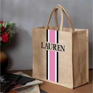 Burlap Personalized Natural Jute Tote Bag