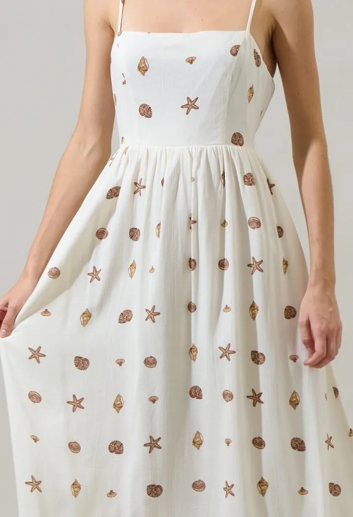 Cerise Shells Midi Dress