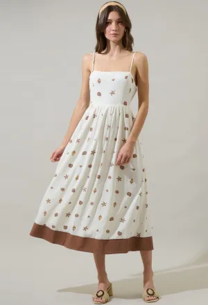 Cerise Shells Midi Dress