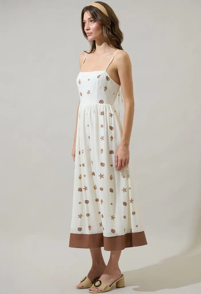 Cerise Shells Midi Dress
