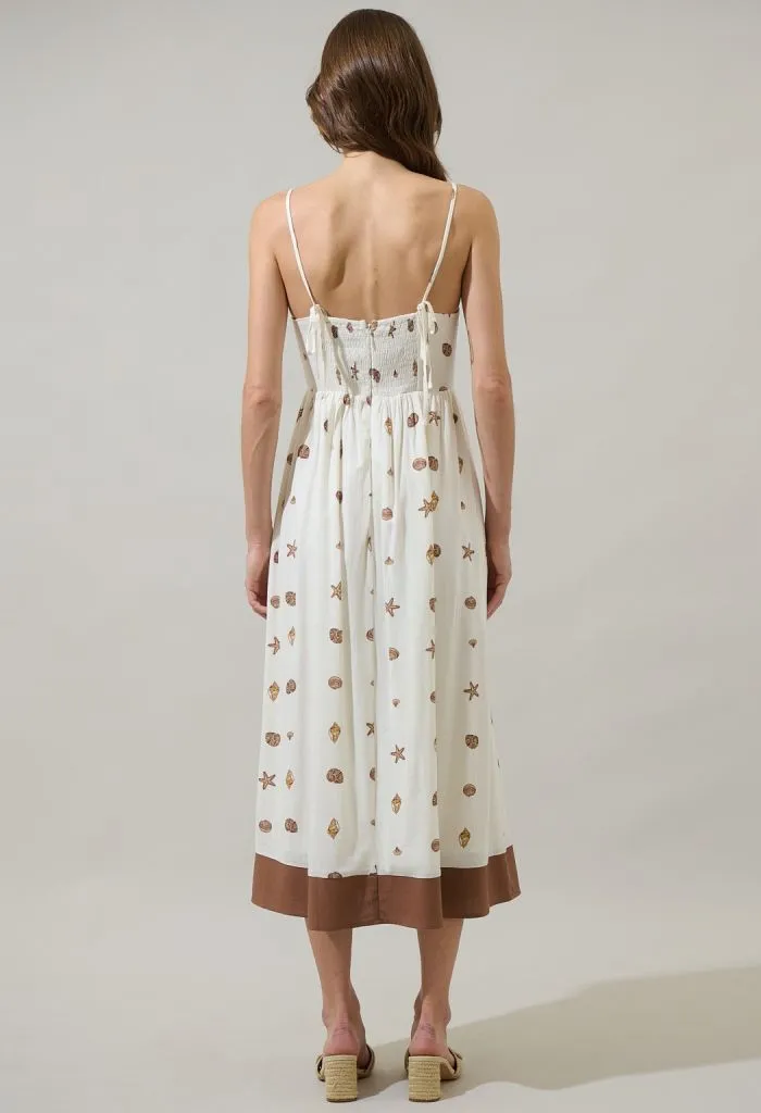 Cerise Shells Midi Dress