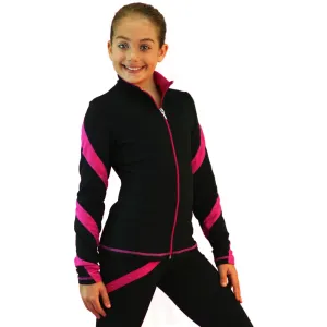 ChloeNoel Light Weight Fleece Jacket with Color Zipper & Thumb Holes - J636F