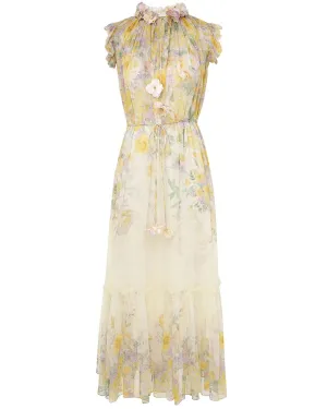 Citrus Garden Print Natura Flutter Dress