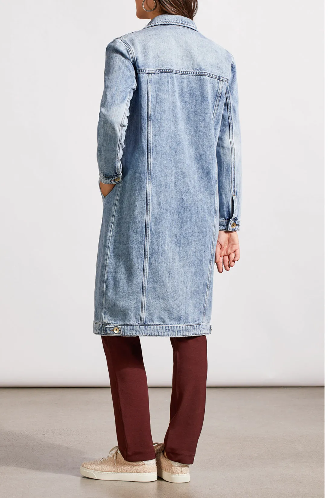 Cotton Denim Duster w/ Pockets