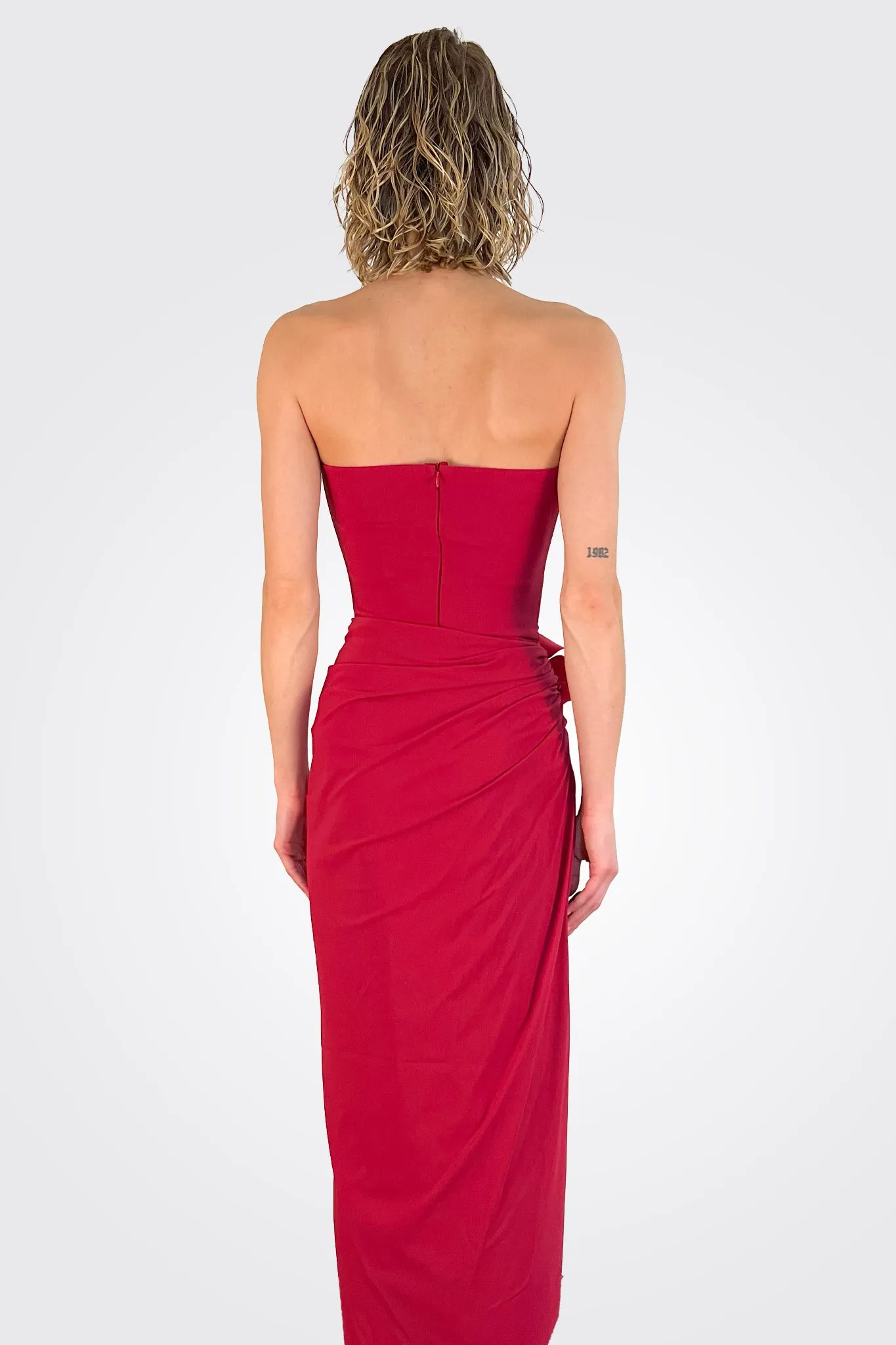 Deisette Midi Dress - Garnet