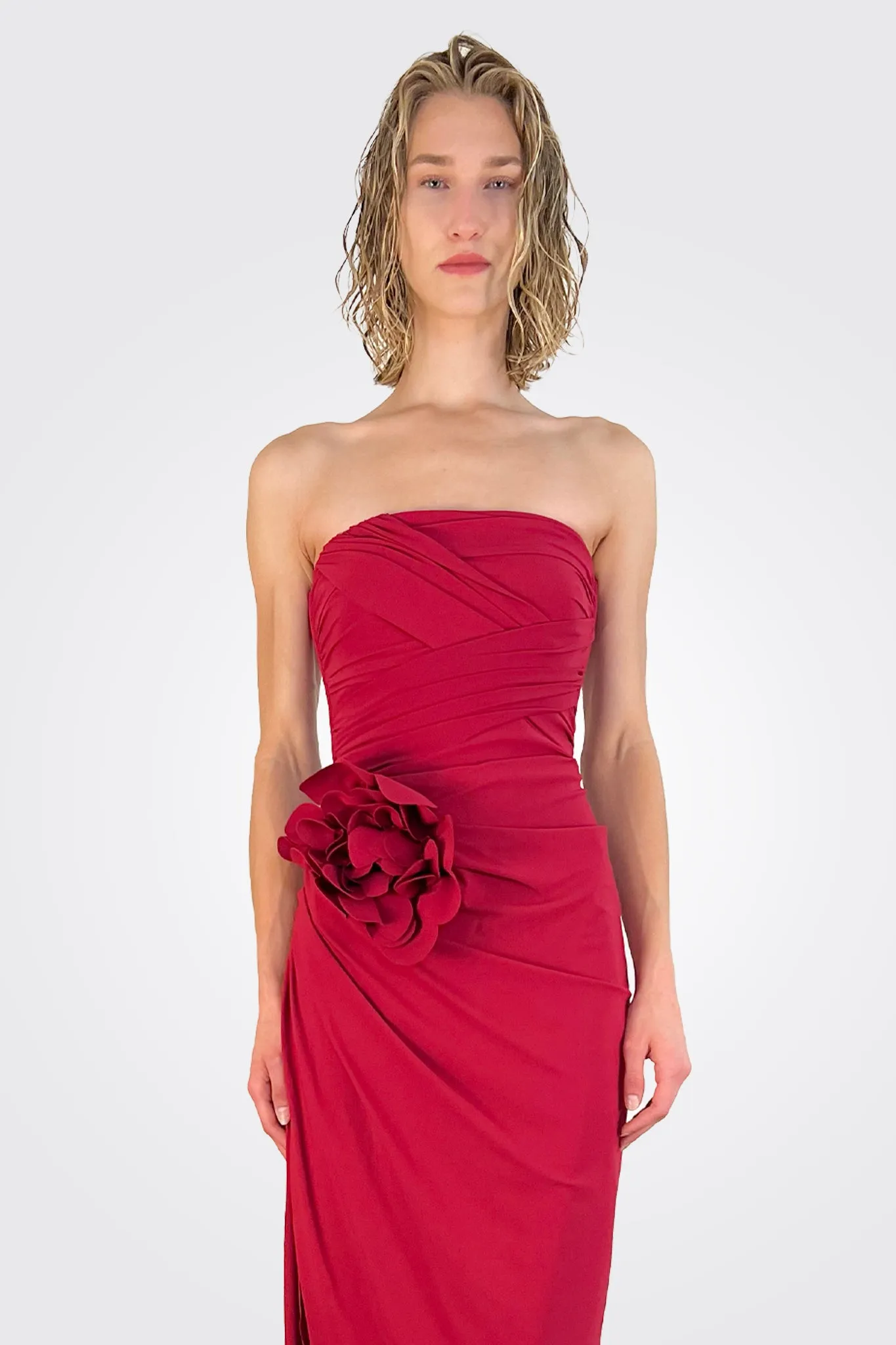 Deisette Midi Dress - Garnet