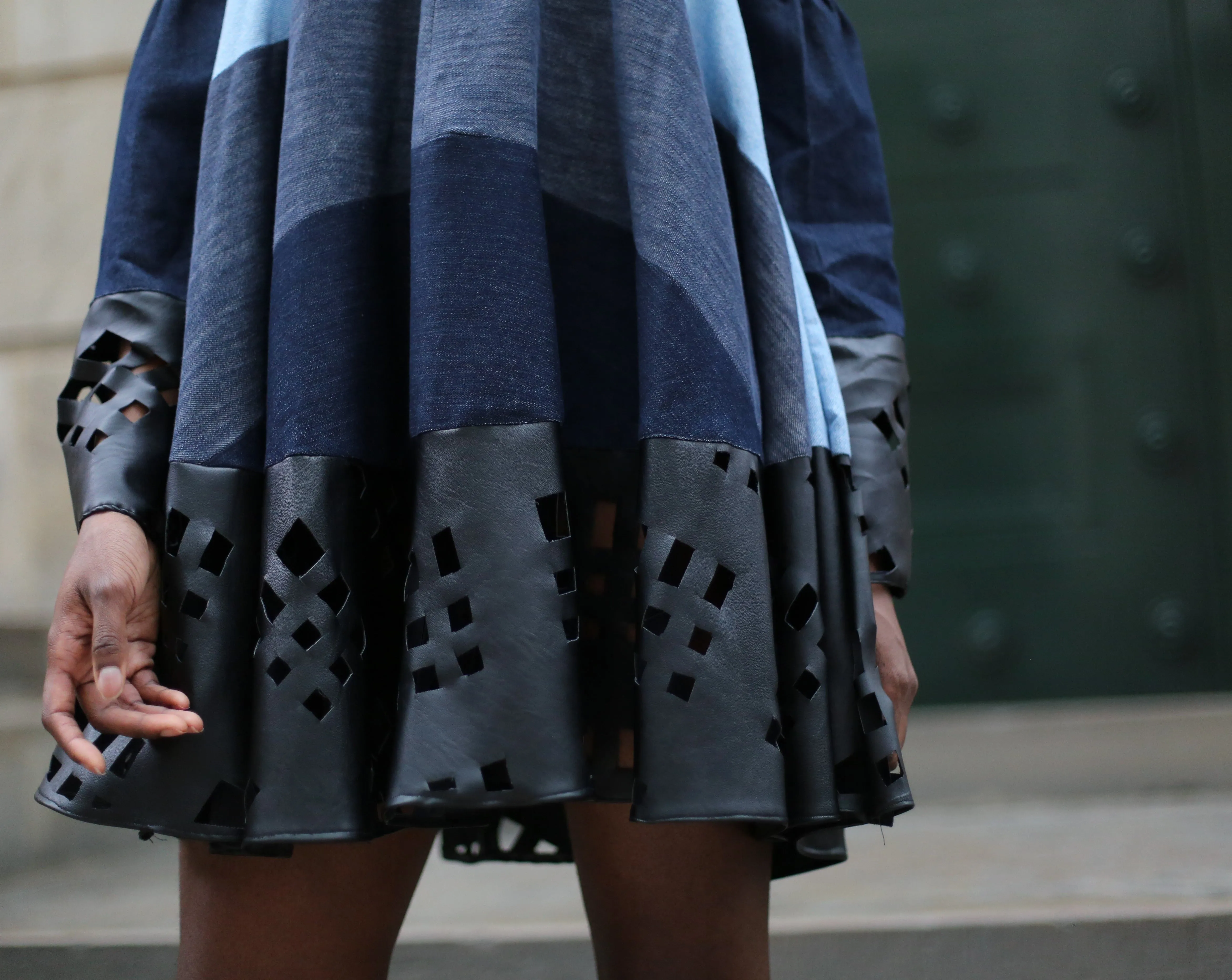Denim Leather Dress