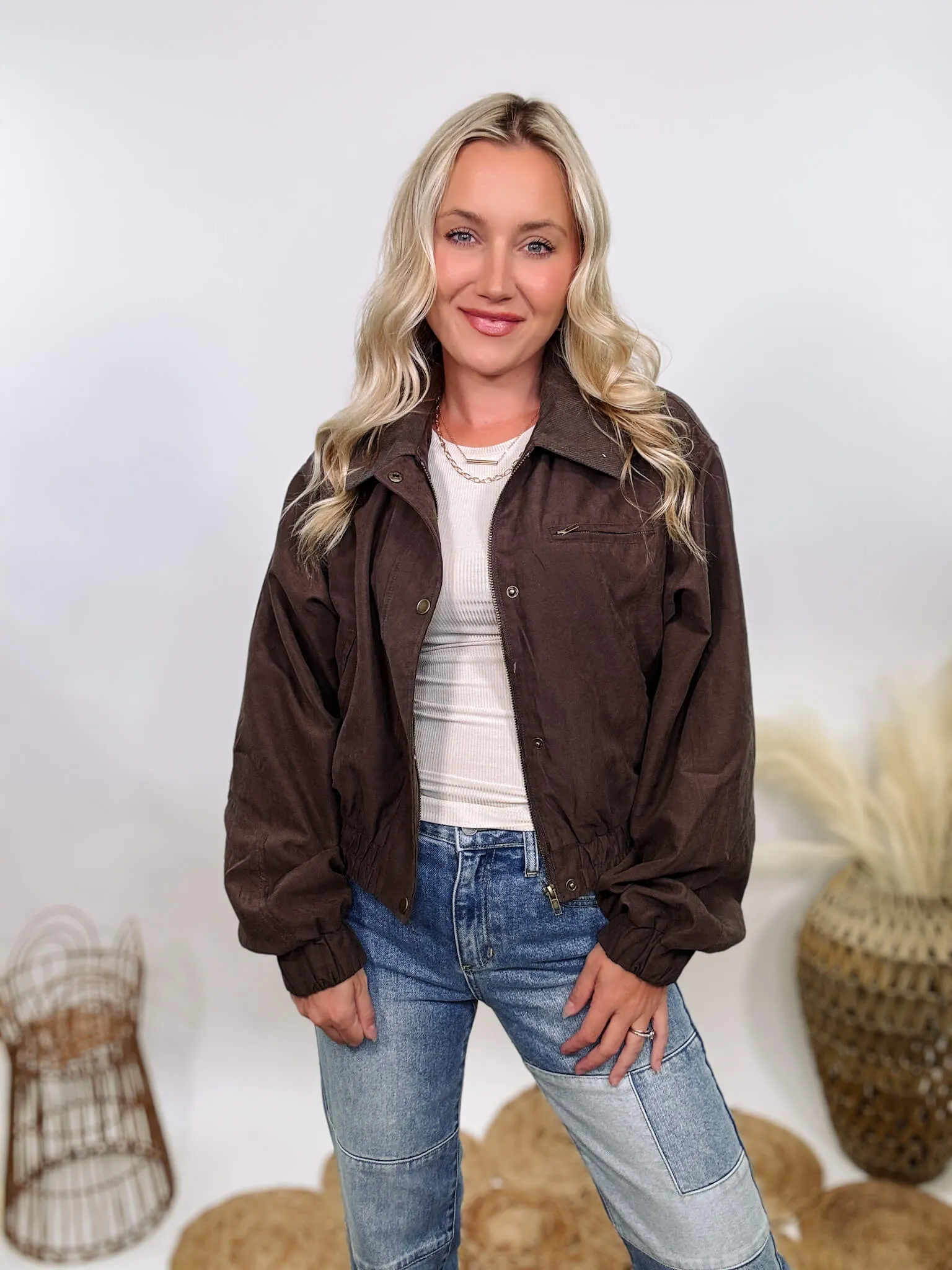 DOORBUSTER - Dark Brown Western Utility Bomber Jacket