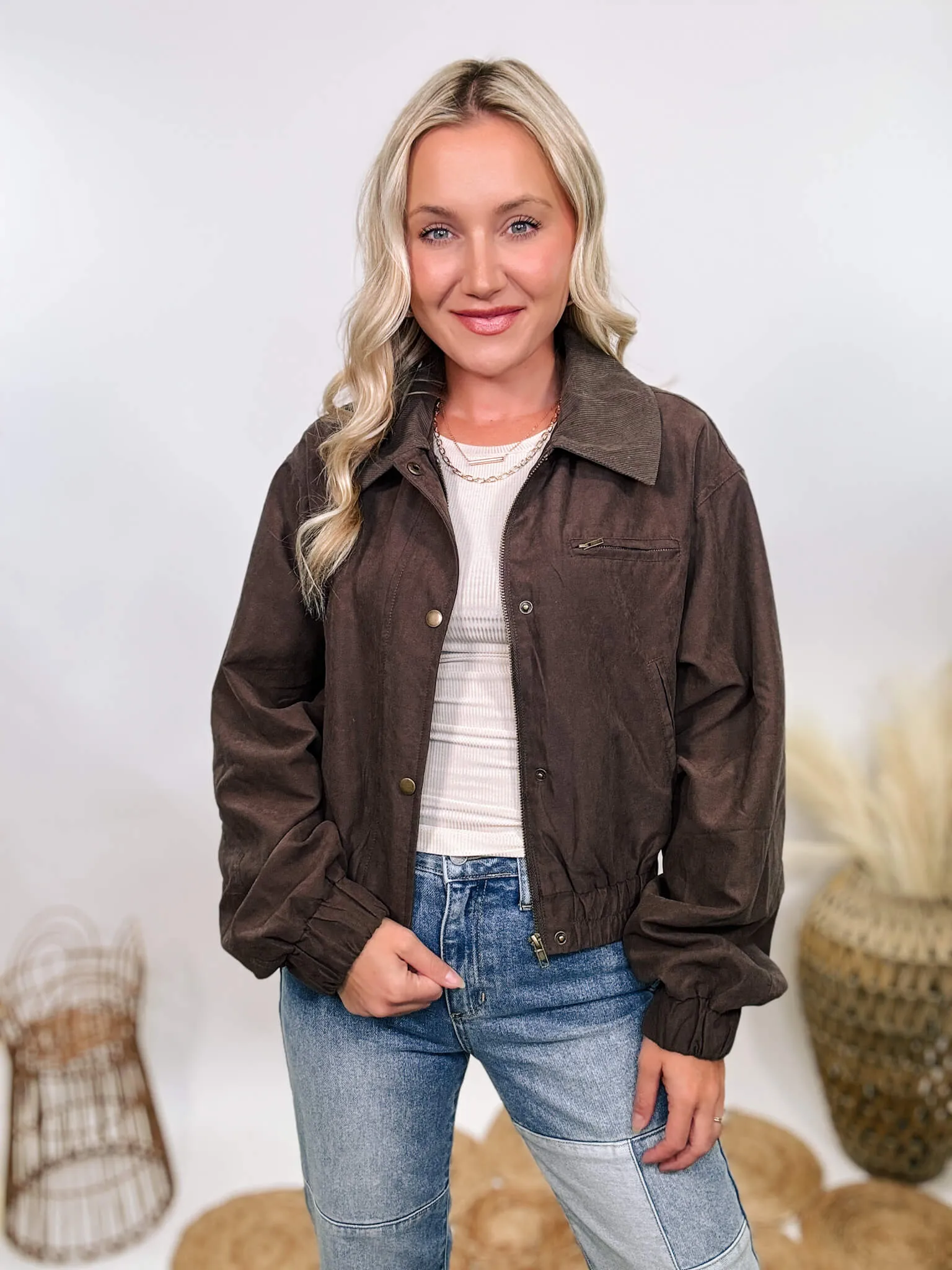 DOORBUSTER - Dark Brown Western Utility Bomber Jacket