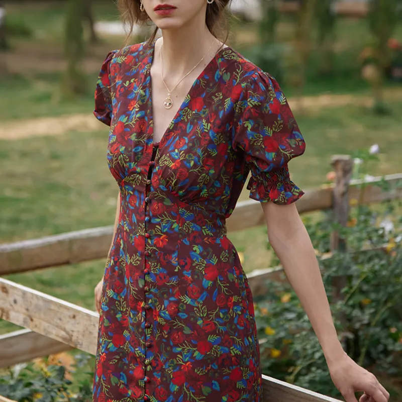 Dunnmall My Philosophy V-neck Midi Dress
