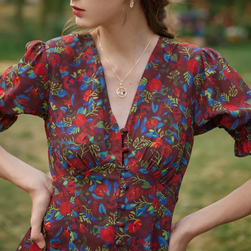 Dunnmall My Philosophy V-neck Midi Dress