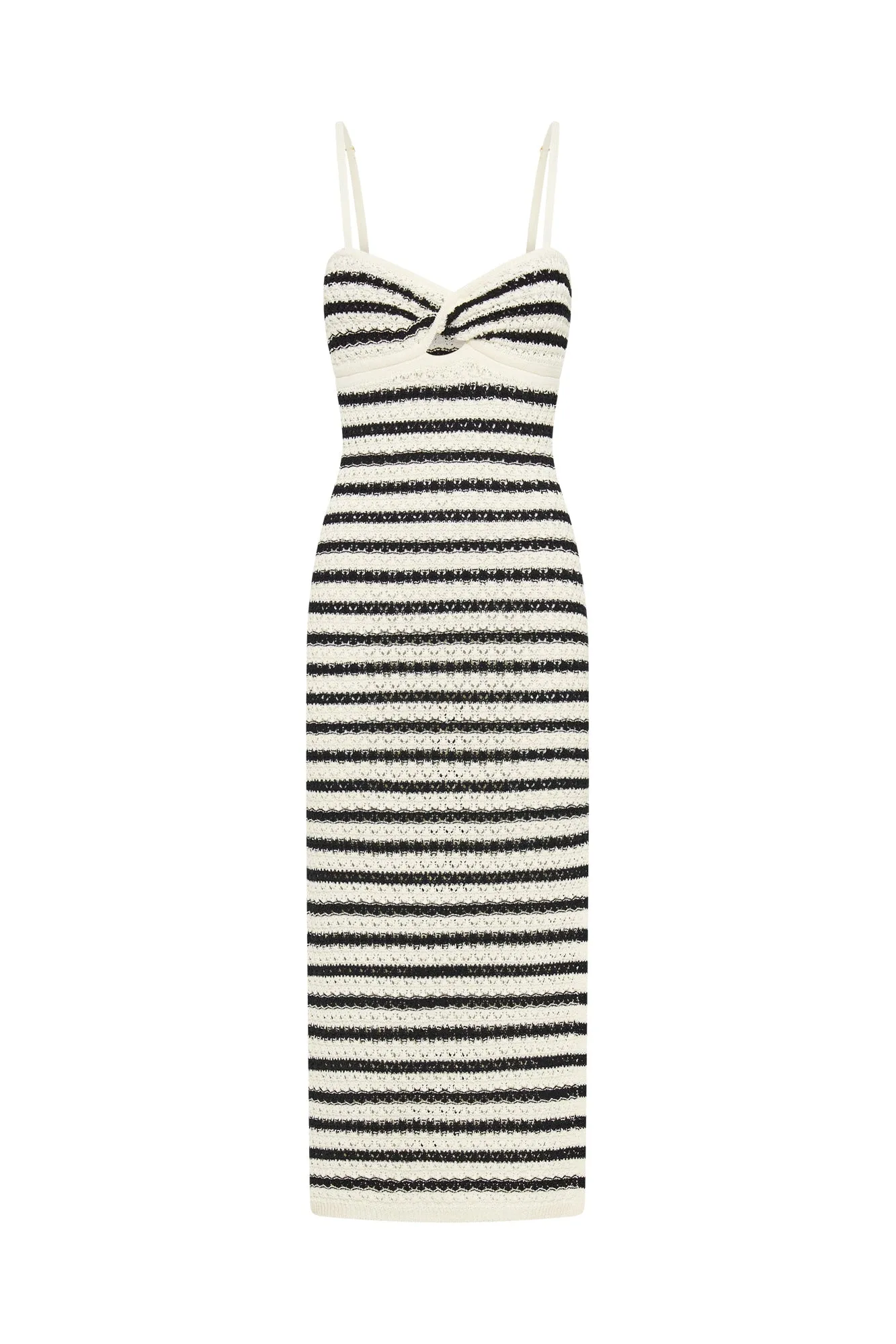 Elora Knit Dress - Cream Black Stripe
