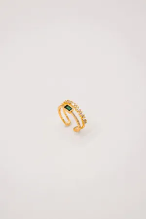 Emma  Mini  Green Crystal Ring