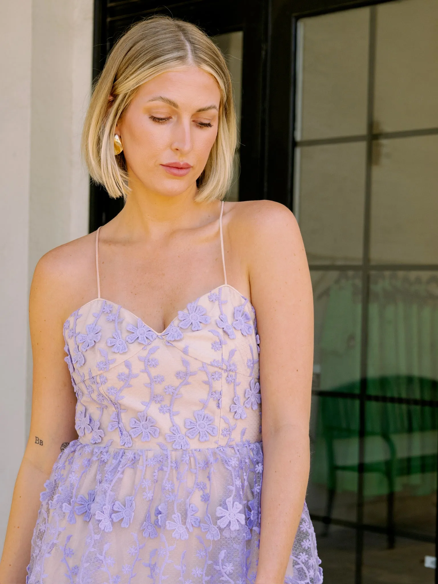 Endless Rose Lilac Lace Midi Dress