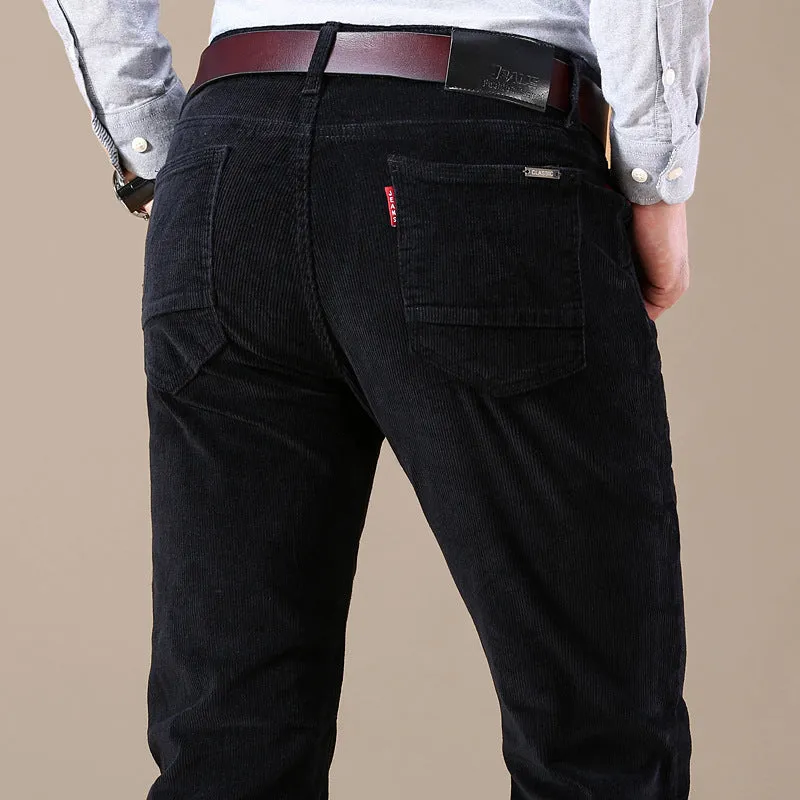 Explosive Style Straight Slim Stretch Casual  Pants Business Wild Men's Corduroy Jeans