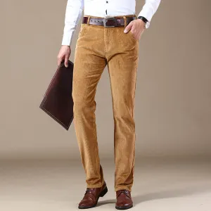 Explosive Style Straight Slim Stretch Casual  Pants Business Wild Men's Corduroy Jeans