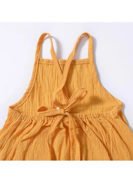 Fashion Toddler Girl Summer Yellow Suspender Backless Trousers