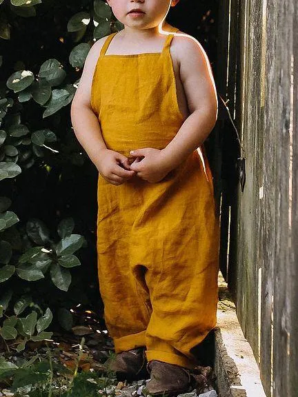 Fashion Toddler Girl Summer Yellow Suspender Backless Trousers