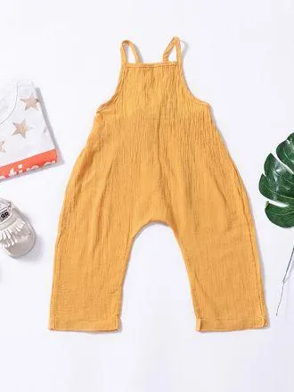 Fashion Toddler Girl Summer Yellow Suspender Backless Trousers