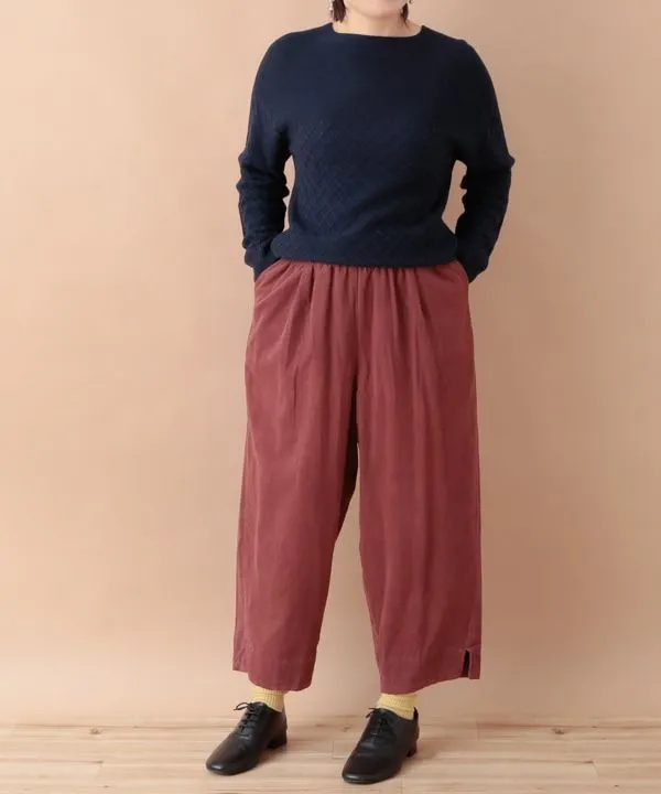 Fine-ribbed cotton corduroy slit pants 24W448