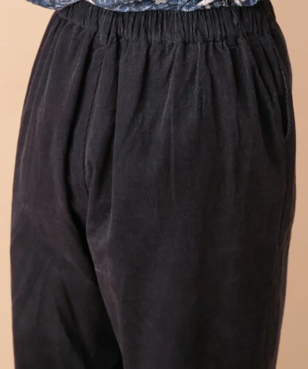 Fine-ribbed cotton corduroy slit pants 24W448
