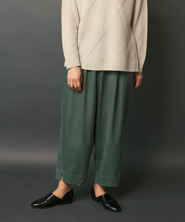 Fine-ribbed cotton corduroy slit pants 24W448