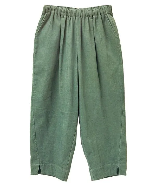 Fine-ribbed cotton corduroy slit pants 24W448