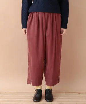 Fine-ribbed cotton corduroy slit pants 24W448