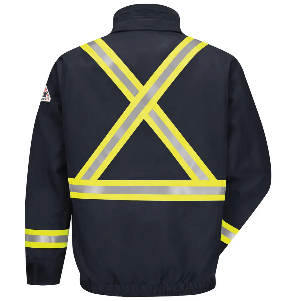 FR 88/12 LINED BOMBER WITH REFLECTIVE STRIPING - NV-Navy | Bulwark JLJC