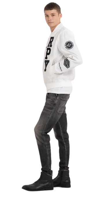 Full Zipper Bomber Jacket With Appliques