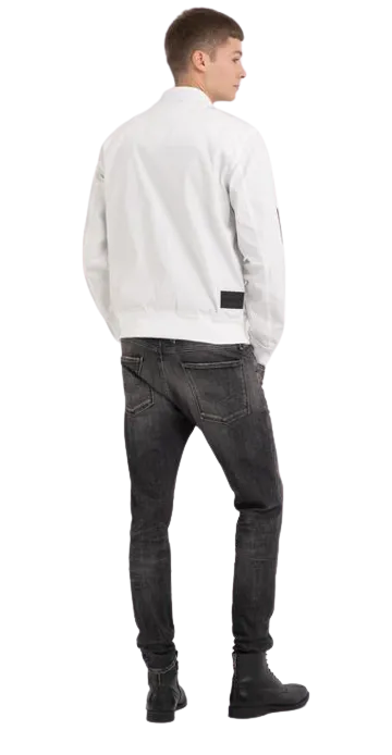 Full Zipper Bomber Jacket With Appliques