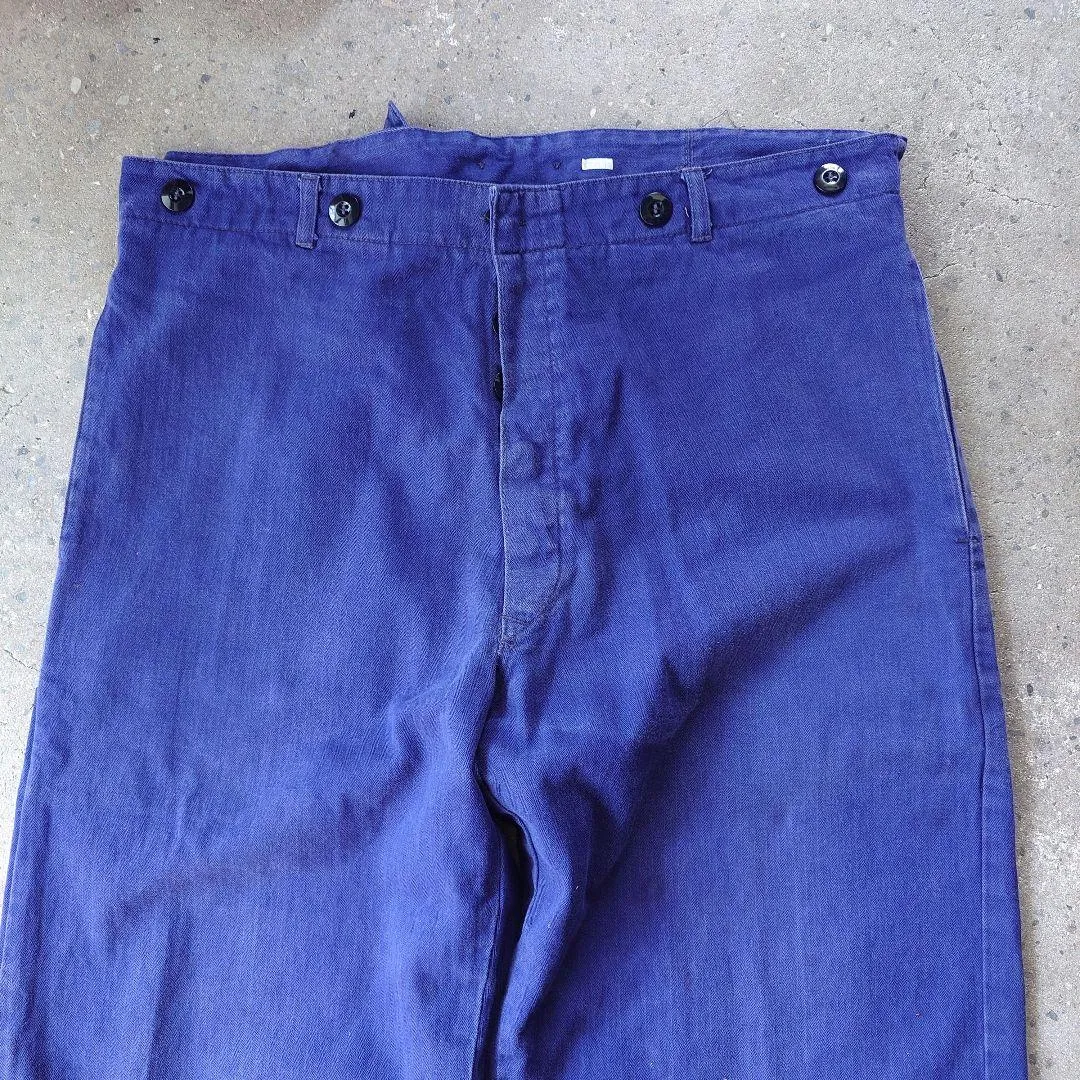 Germany 90's wide worlk pants ドイツ軍 ヘリンボーン　ワークパンツ　XL