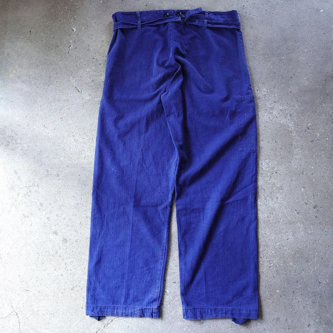 Germany 90's wide worlk pants ドイツ軍 ヘリンボーン　ワークパンツ　XL