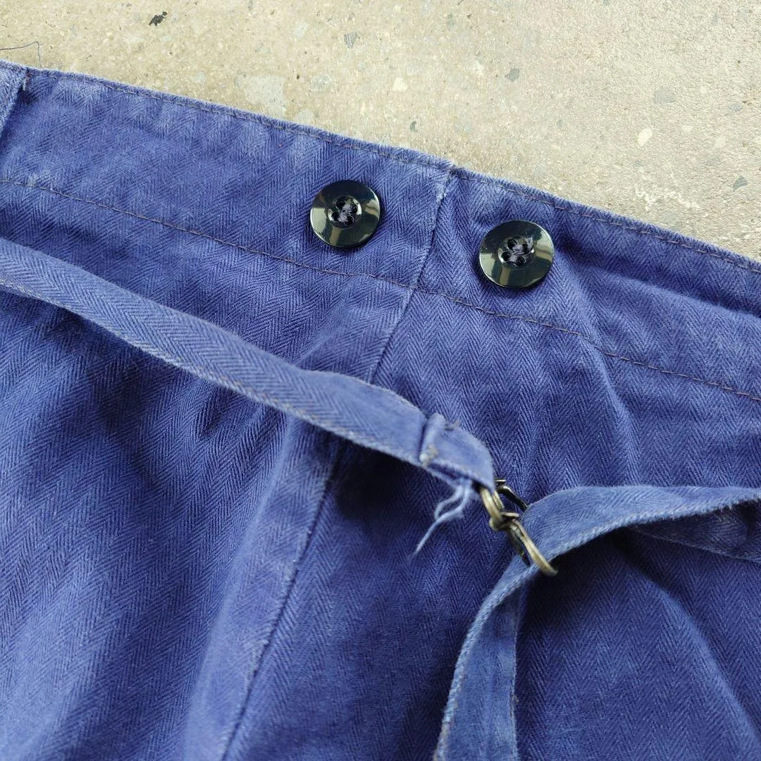 Germany 90's wide worlk pants ドイツ軍 ヘリンボーン　ワークパンツ　XL
