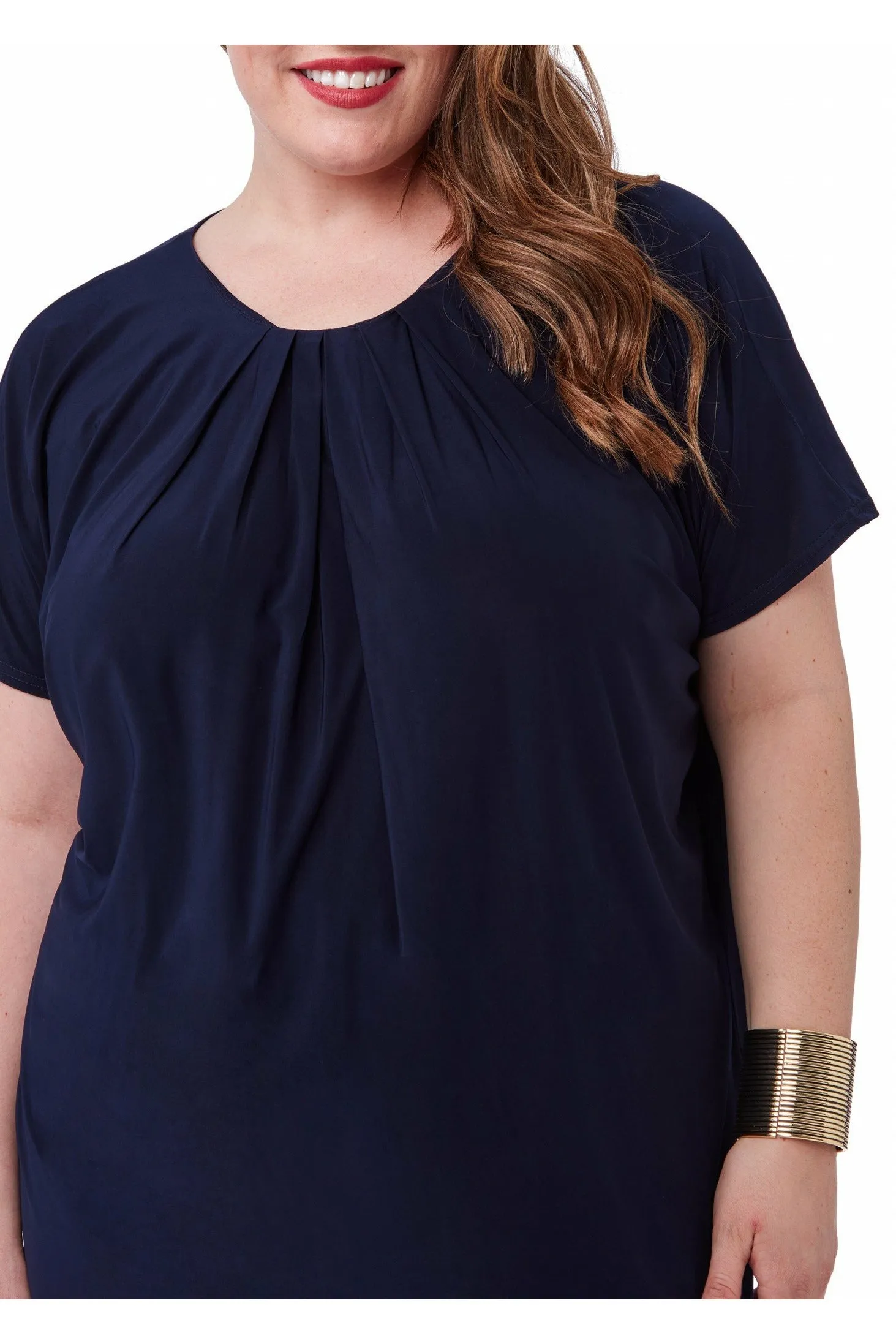 Goddiva Slouchy Short Sleeve Midi Dress With Round Neck